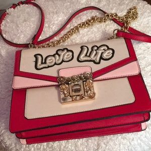 Aldo Red and Pink Crossbody Bag